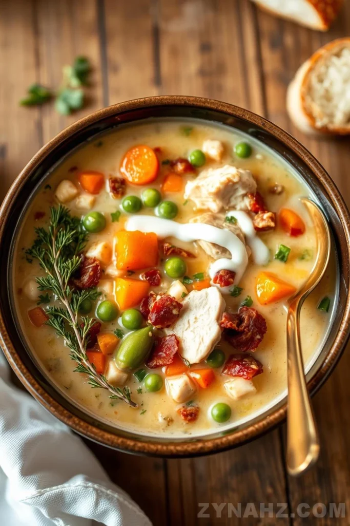 Creamy Chicken Bacon Veggie Soup Recipe - Zynahz Creamy Chicken Bacon Veggie Soup Recipe - Zynahz