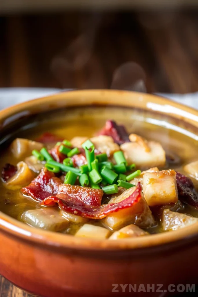 Beef Bacon and Onion Comfort Soup Recipe - Zynahz