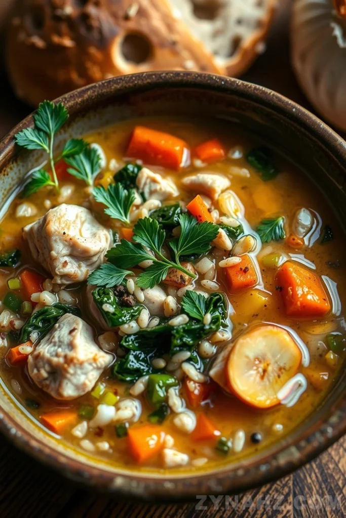 Chicken Wild Rice Soup with Garlic and Herbs Recipe - Zynahz Chicken Wild Rice Soup with Garlic and Herbs Recipe - Zynahz