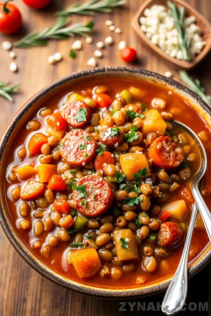 Lentil and Sausage Stew Recipe - Zynahz Lentil and Sausage Stew Recipe - Zynahz
