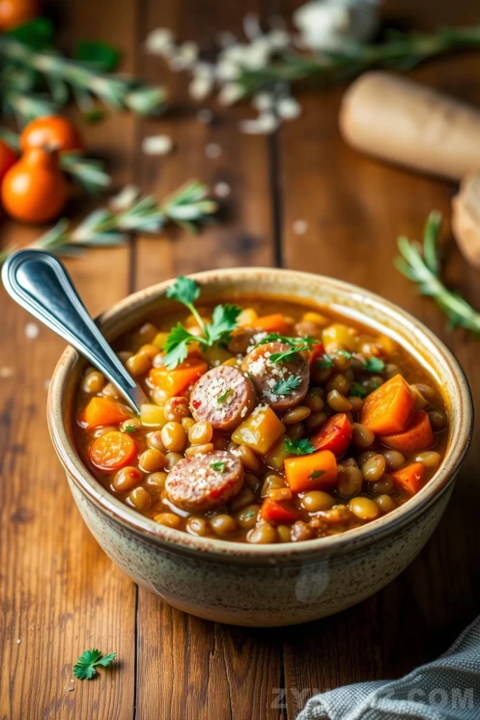 Lentil and Sausage Stew Recipe - Zynahz Lentil and Sausage Stew Recipe - Zynahz