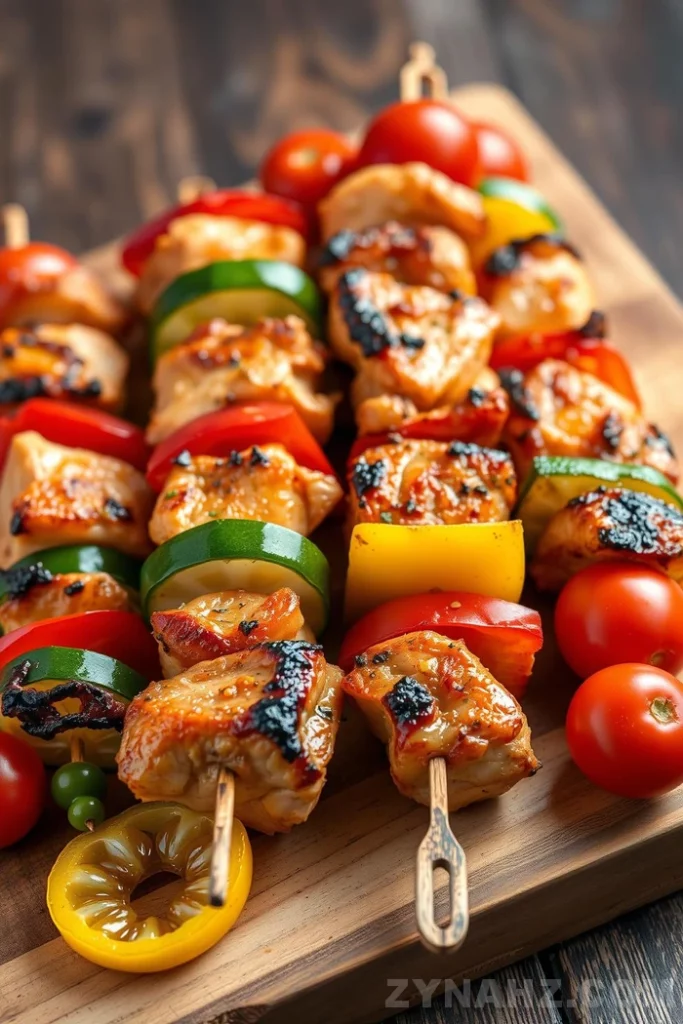 Chicken and Vegetable Skewers Recipe - Zynahz Chicken and Vegetable Skewers Recipe - Zynahz