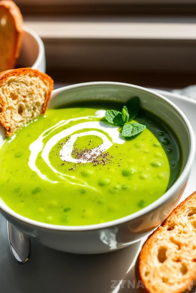 Green Pea and Mint Soup Recipe - Zynahz Green Pea and Mint Soup Recipe - Zynahz