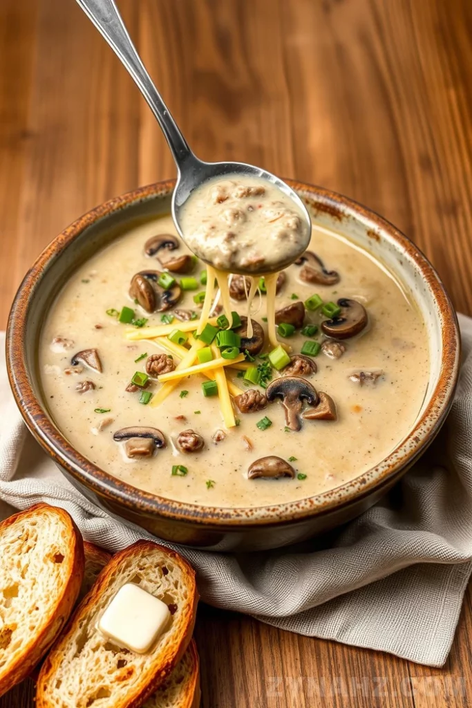 Mushroom Swiss Cheeseburger Soup Recipe - Zynahz Mushroom Swiss Cheeseburger Soup Recipe - Zynahz