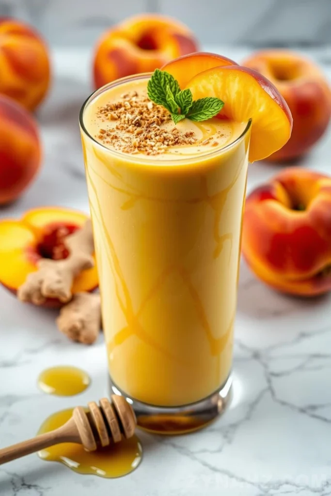 Peach Ginger Smoothie Recipe - Zynahz Peach Ginger Smoothie Recipe - Zynahz