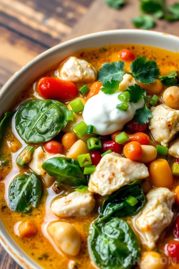 White Chicken Chili with Spinach Recipe - Zynahz White Chicken Chili with Spinach Recipe - Zynahz