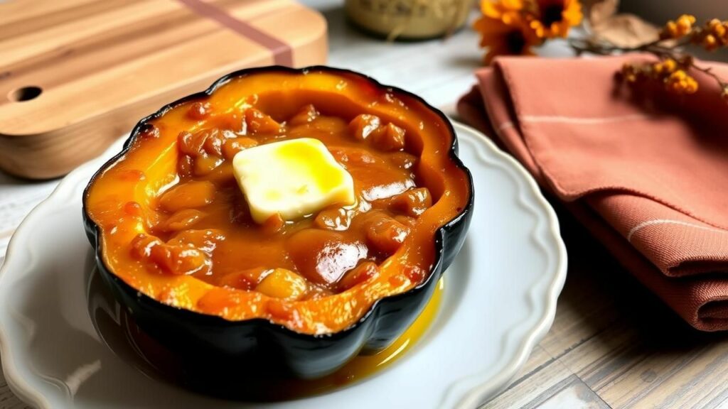 Baked Acorn Squash with Brown Sugar and Butter Recipe