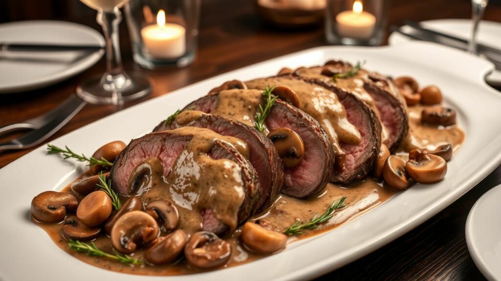 Beef Tenderloin with Mushroom Sauce Recipe