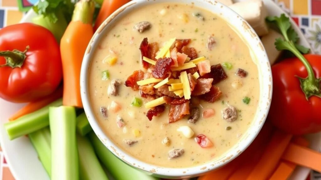 Beef and Bacon Cheeseburger Soup with Hidden Veggies Recipe