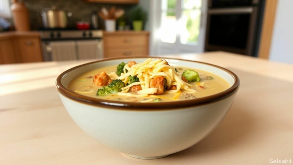 Cheddar and Broccoli Cheeseburger Soup Recipe