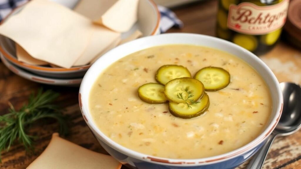 Dill Pickle Cheeseburger Soup Recipe