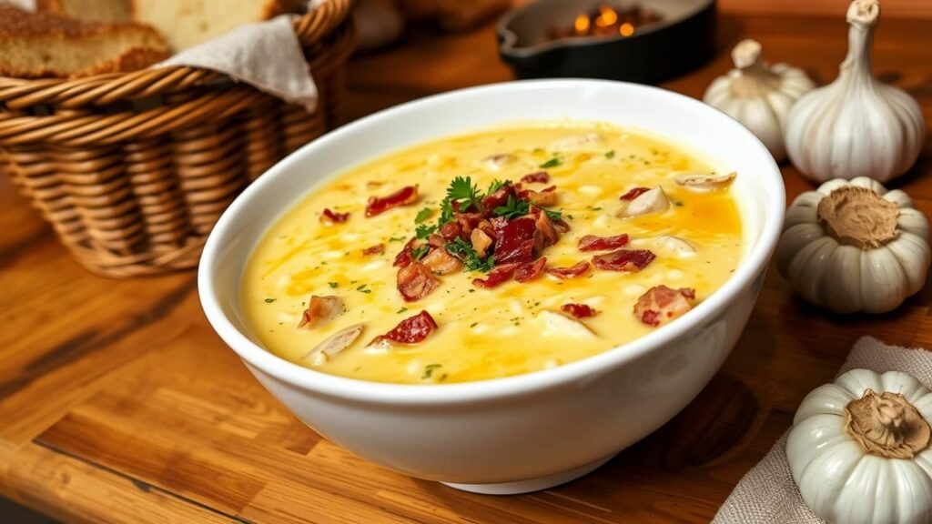 Garlic Parmesan Turkey Bacon Soup Recipe