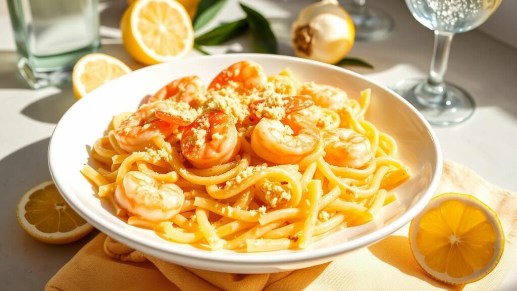 Lemon Garlic Shrimp Ziti Recipe