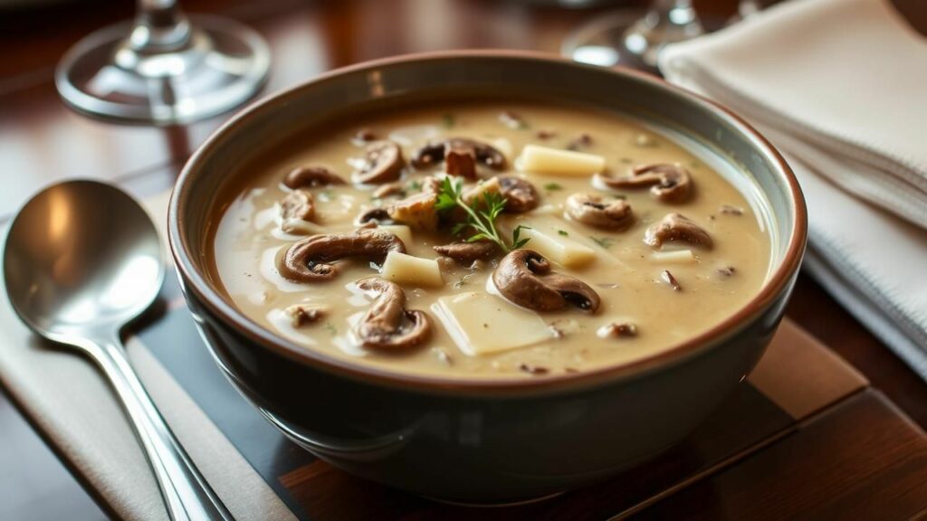 Mushroom Swiss Cheeseburger Soup Recipe