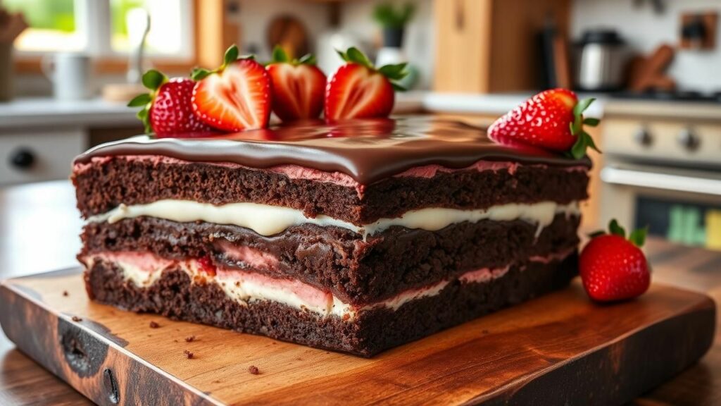 Neapolitan Brownie Cake Recipe