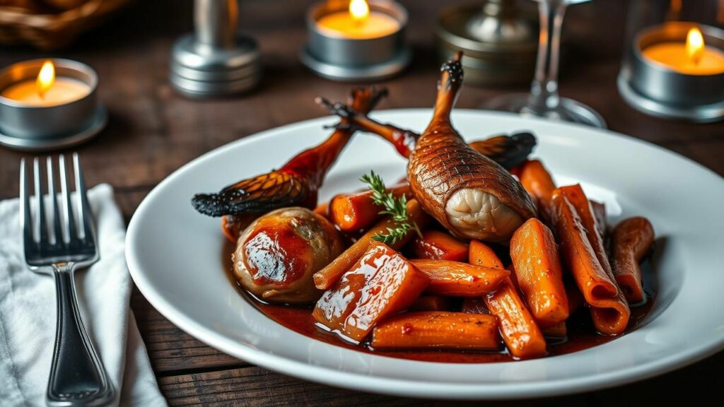 Pheasant and Balsamic Glazed Carrots Recipe