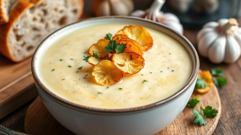 Roasted Garlic and Cauliflower Soup Recipe