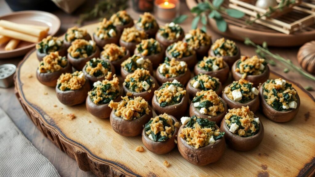 Spinach and Feta Stuffed Mushrooms Recipe