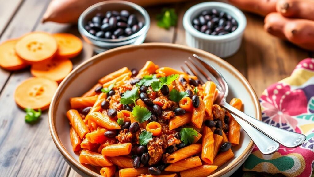 Sweet Potato and Black Bean Ziti Recipe
