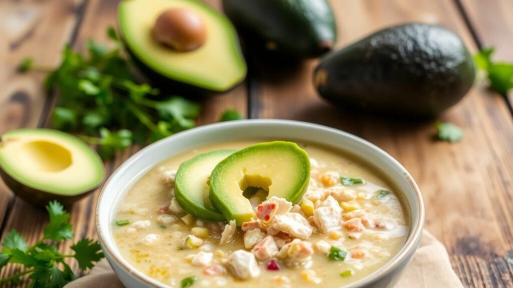 White Chicken Chili with Avocado Recipe