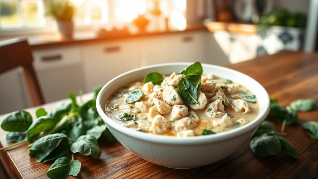 White Chicken Chili with Spinach Recipe