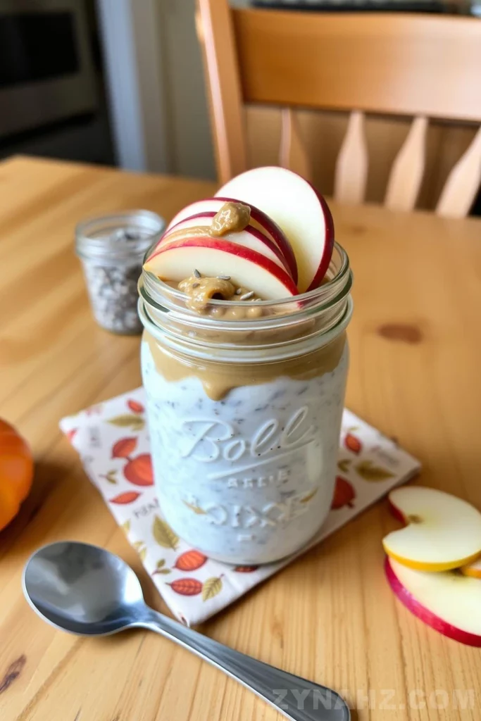Apple Peanut Butter Overnight Oats Recipe - Zynahz Apple Peanut Butter Overnight Oats Recipe - Zynahz