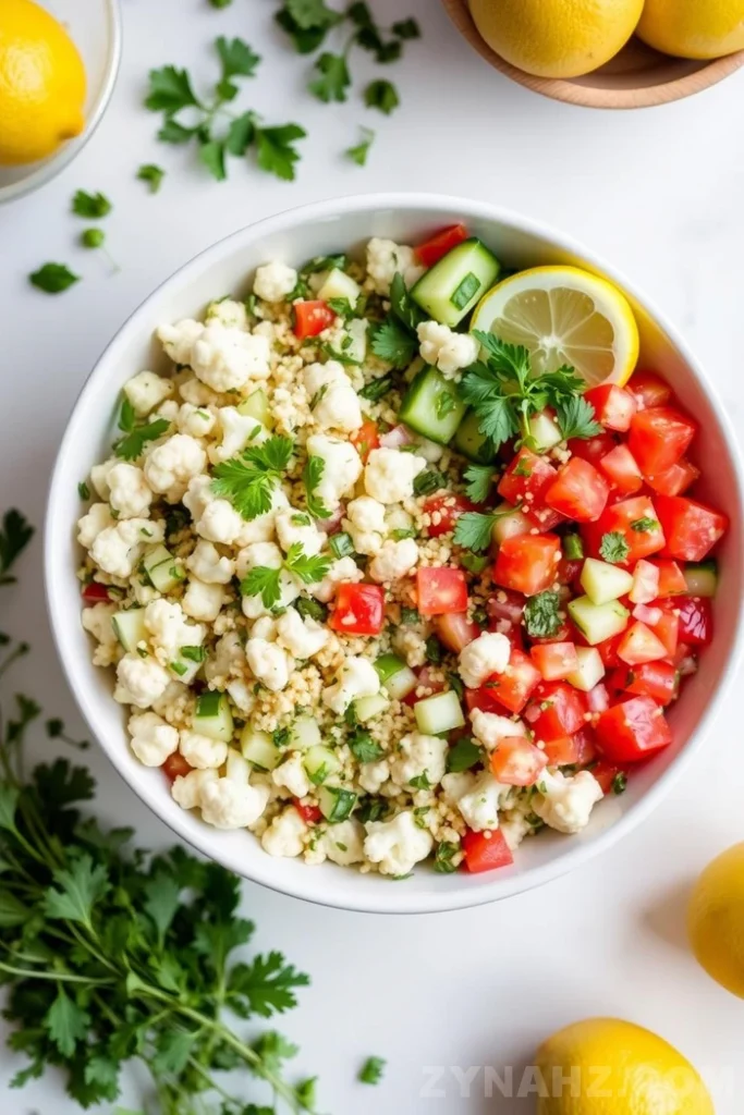 Cauliflower Tabbouleh Recipe - Zynahz Cauliflower Tabbouleh Recipe - Zynahz