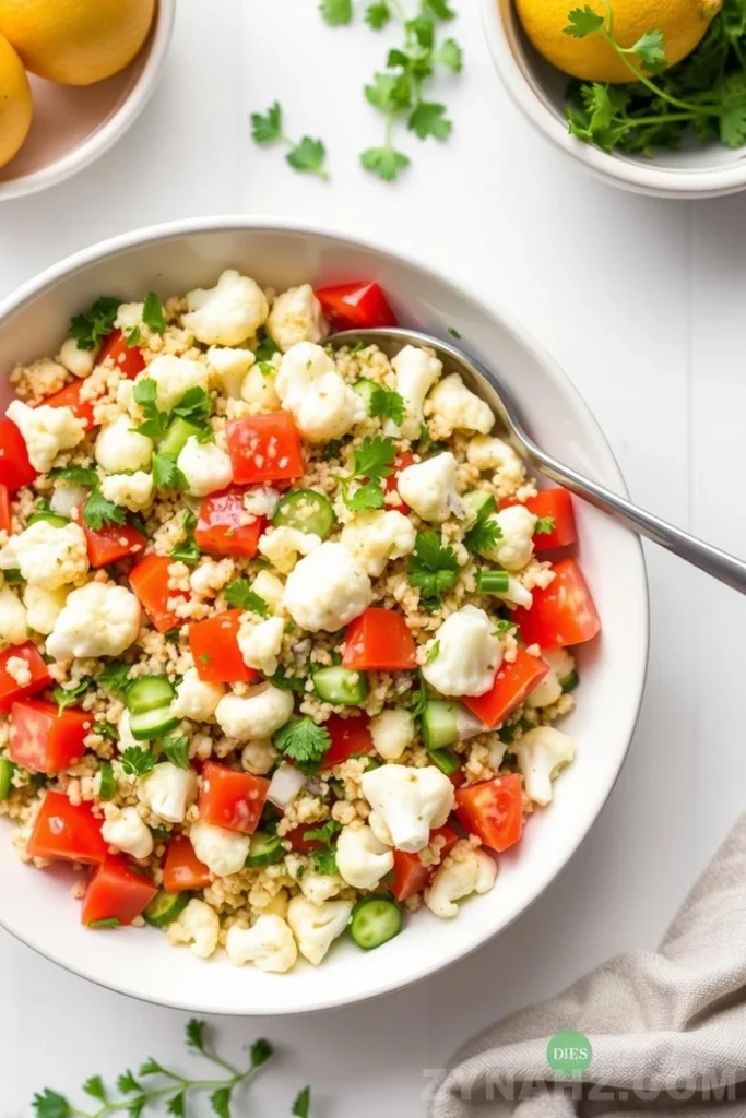 Cauliflower Tabbouleh Recipe - Zynahz Cauliflower Tabbouleh Recipe - Zynahz
