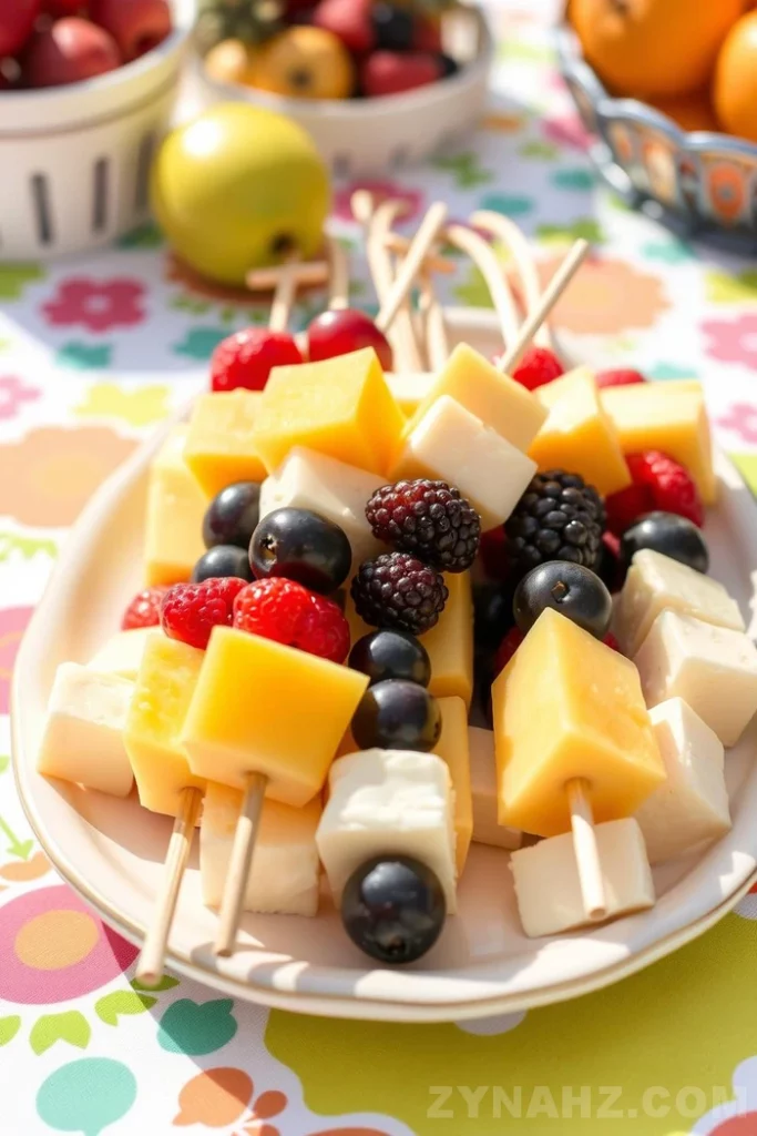 Cheese and Fruit Skewers Recipe - Zynahz Cheese and Fruit Skewers Recipe - Zynahz