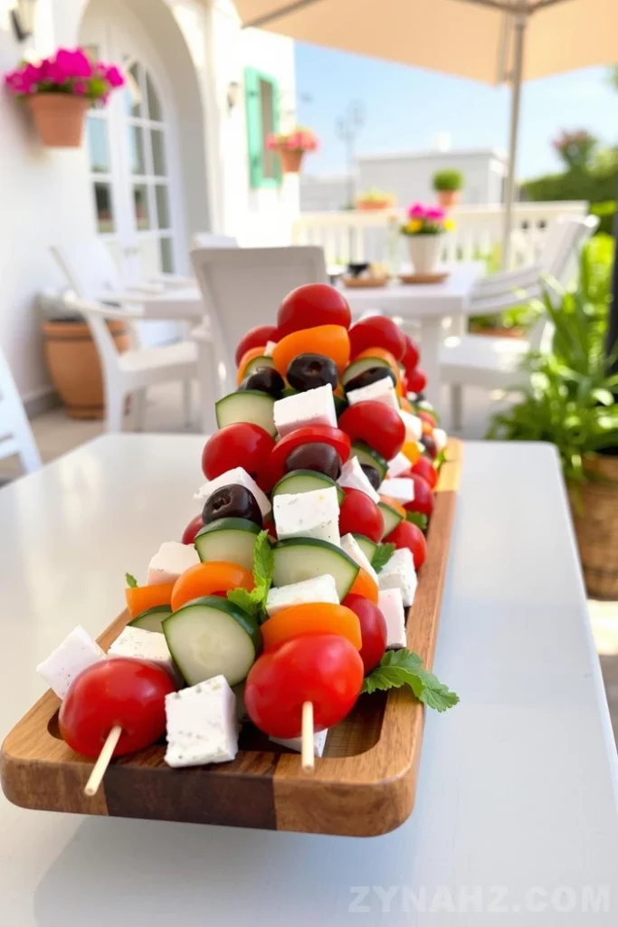 Greek Salad Skewers Recipe - Zynahz Greek Salad Skewers Recipe - Zynahz