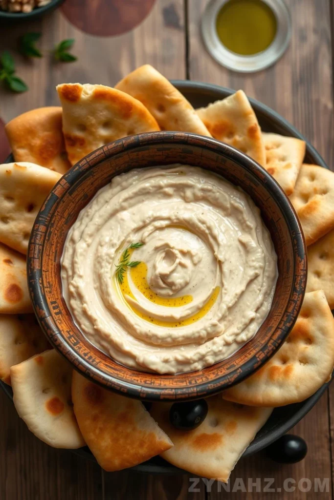 Hummus with Pita Bread Recipe - Zynahz Hummus with Pita Bread Recipe - Zynahz