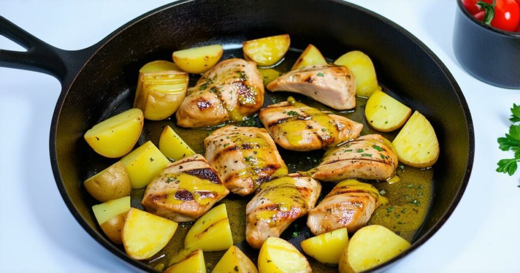 Honey Mustard Chicken and Potatoes Recipe - Zynahz