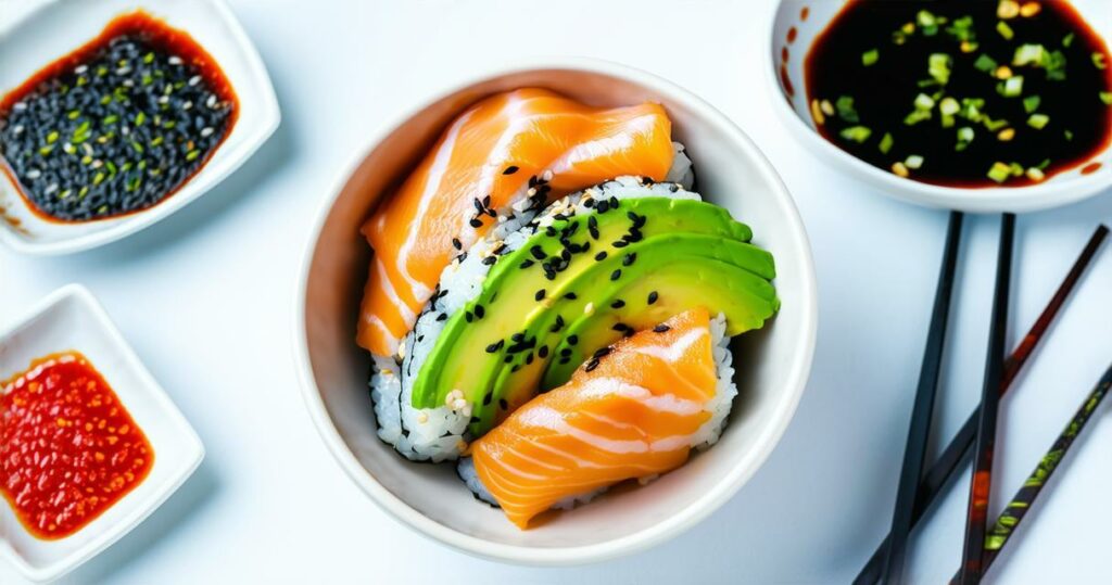 Salmon and Avocado Sushi Bowl Recipe - Zynahz