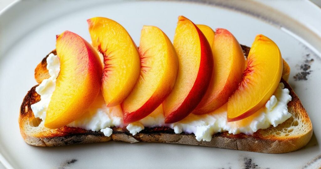 Cottage Cheese and Peach Toast Recipe - Zynahz