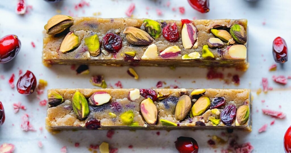 Cranberry Pistachio Protein Bars Recipe - Zynahz