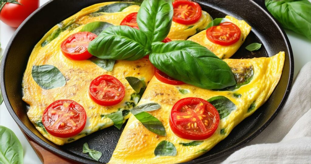 Tomato and Basil Omelette Recipe - Zynahz
