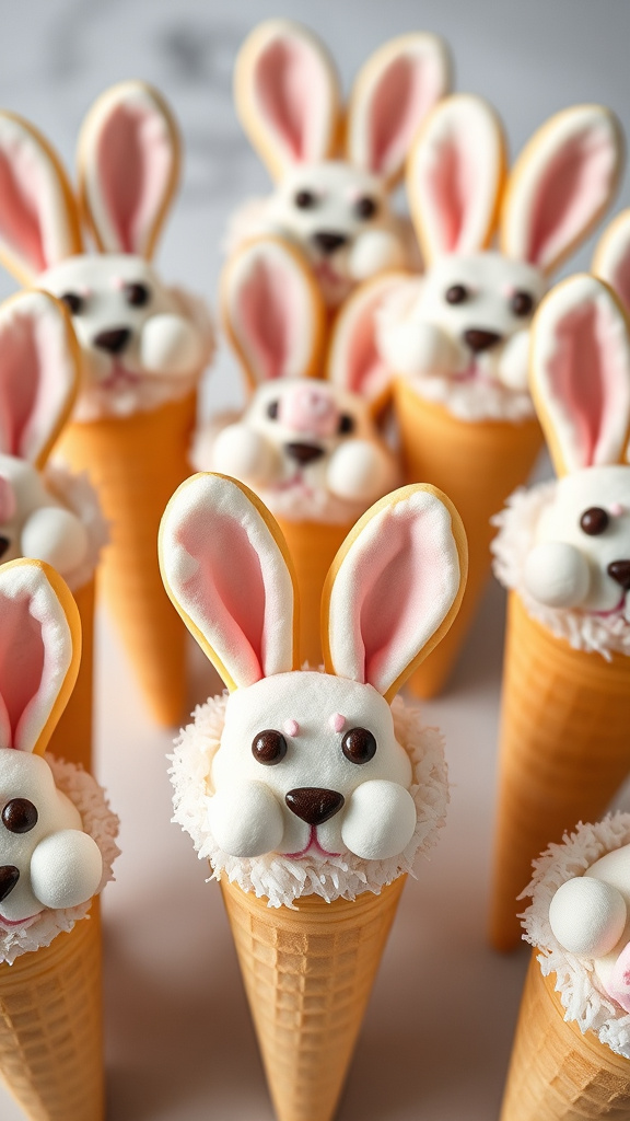 20 Adorable Easter Treats for Kids to Enjoy Happily - Zynahz 1. Bunny Cupcake Cones