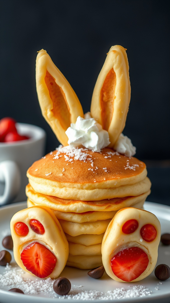 20 Adorable Easter Treats for Kids to Enjoy Happily - Zynahz 12. Bunny Butt Pancakes