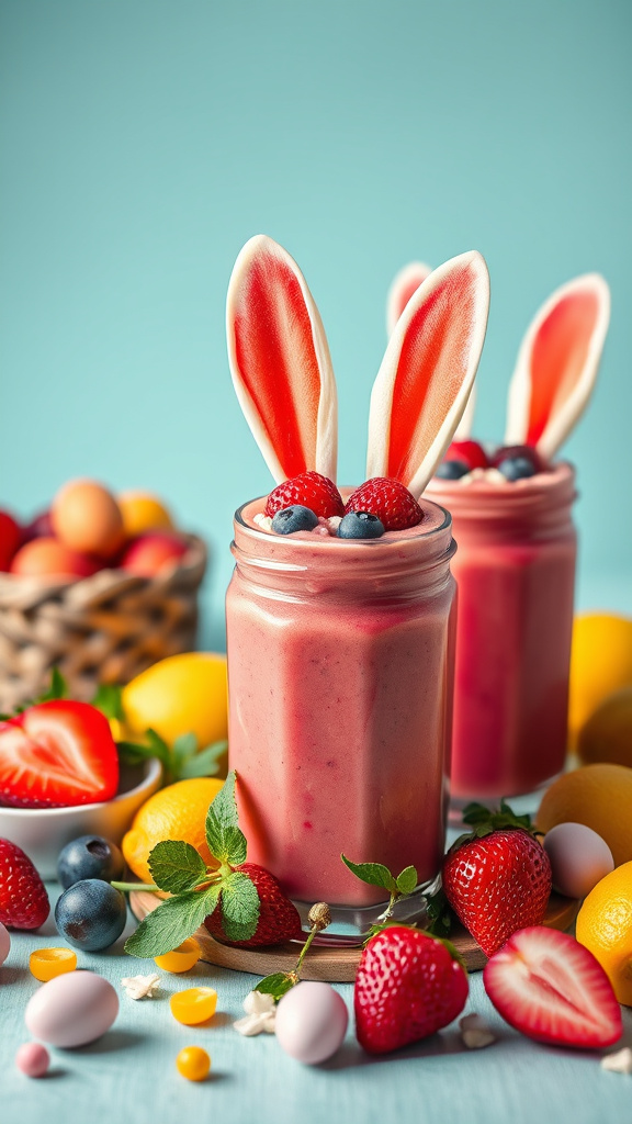 20 Adorable Easter Treats for Kids to Enjoy Happily - Zynahz 17. Fruity Bunny Smoothies