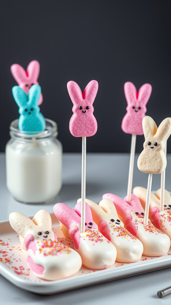 20 Adorable Easter Treats for Kids to Enjoy Happily - Zynahz 2. Marshmallow Peep Pops