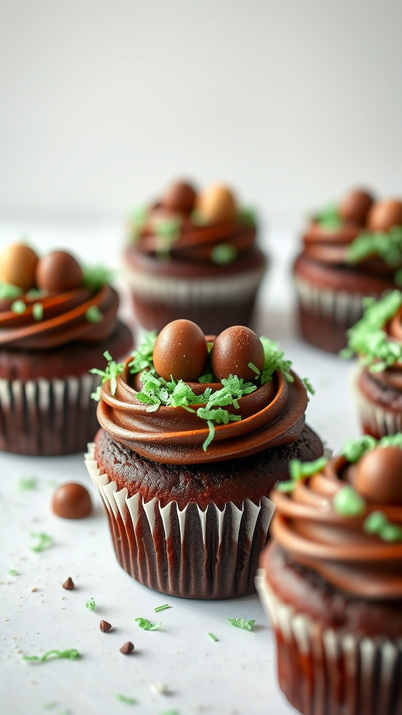 20 Adorable Easter Treats for Kids to Enjoy Happily - Zynahz 9. Chocolate Nest Cupcakes
