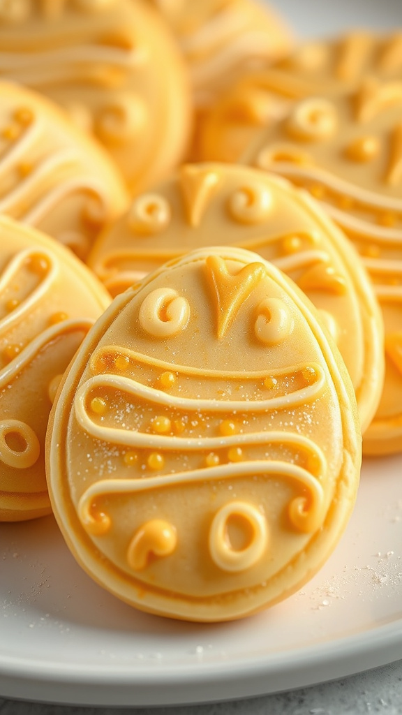 20 Gorgeous Easter Cookies Decorated to Impress Everyone - Zynahz 11. Golden Egg Royal Icing Cookies