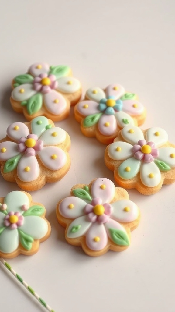 20 Gorgeous Easter Cookies Decorated to Impress Everyone - Zynahz 12. Whimsical Meadow Flower Cookies