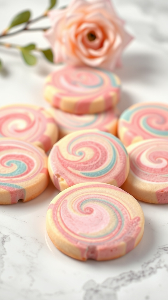20 Gorgeous Easter Cookies Decorated to Impress Everyone - Zynahz 9. Marbled Springtime Cookies
