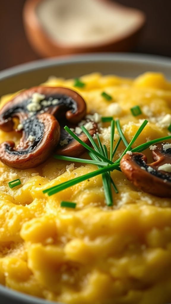 18. Chive and Mushroom Polenta
