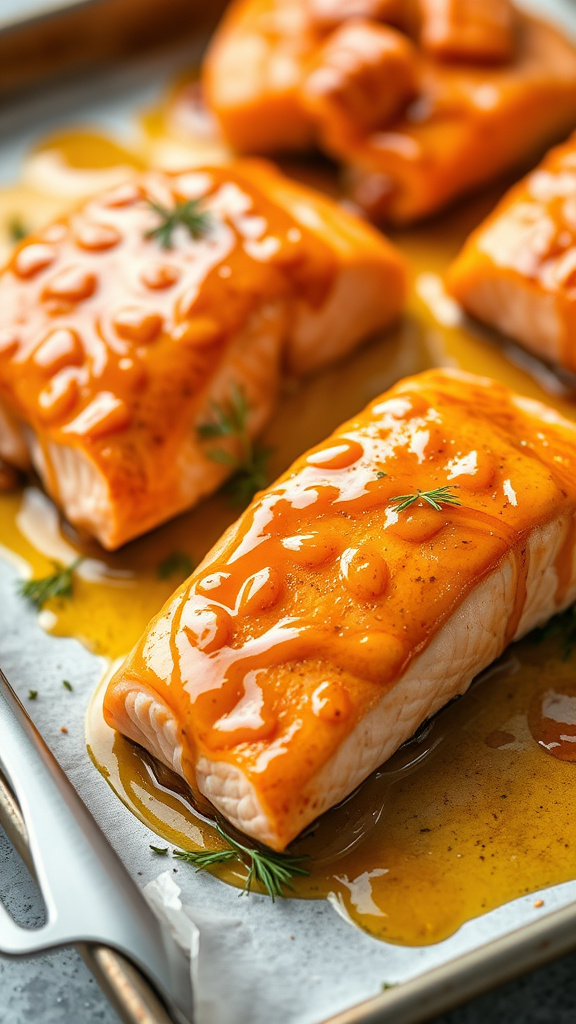 7. Honey Mustard Glazed Salmon