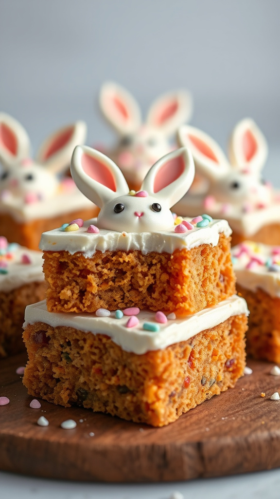 20 Tasty Easter Desserts Recipes to Satisfy Every Craving - Zynahz 1. Bunny Carrot Cake Bars
