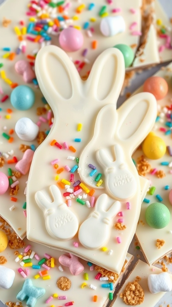 20 Tasty Easter Desserts Recipes to Satisfy Every Craving - Zynahz 11. White Chocolate Bunny Bark