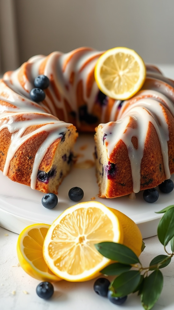 20 Tasty Easter Desserts Recipes to Satisfy Every Craving - Zynahz 16. Lemon Blueberry Bundt Cake