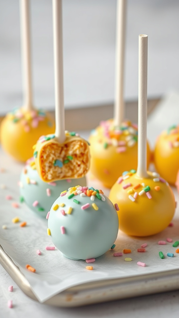 20 Tasty Easter Desserts Recipes to Satisfy Every Craving - Zynahz 8. Spring Confetti Cake Pops